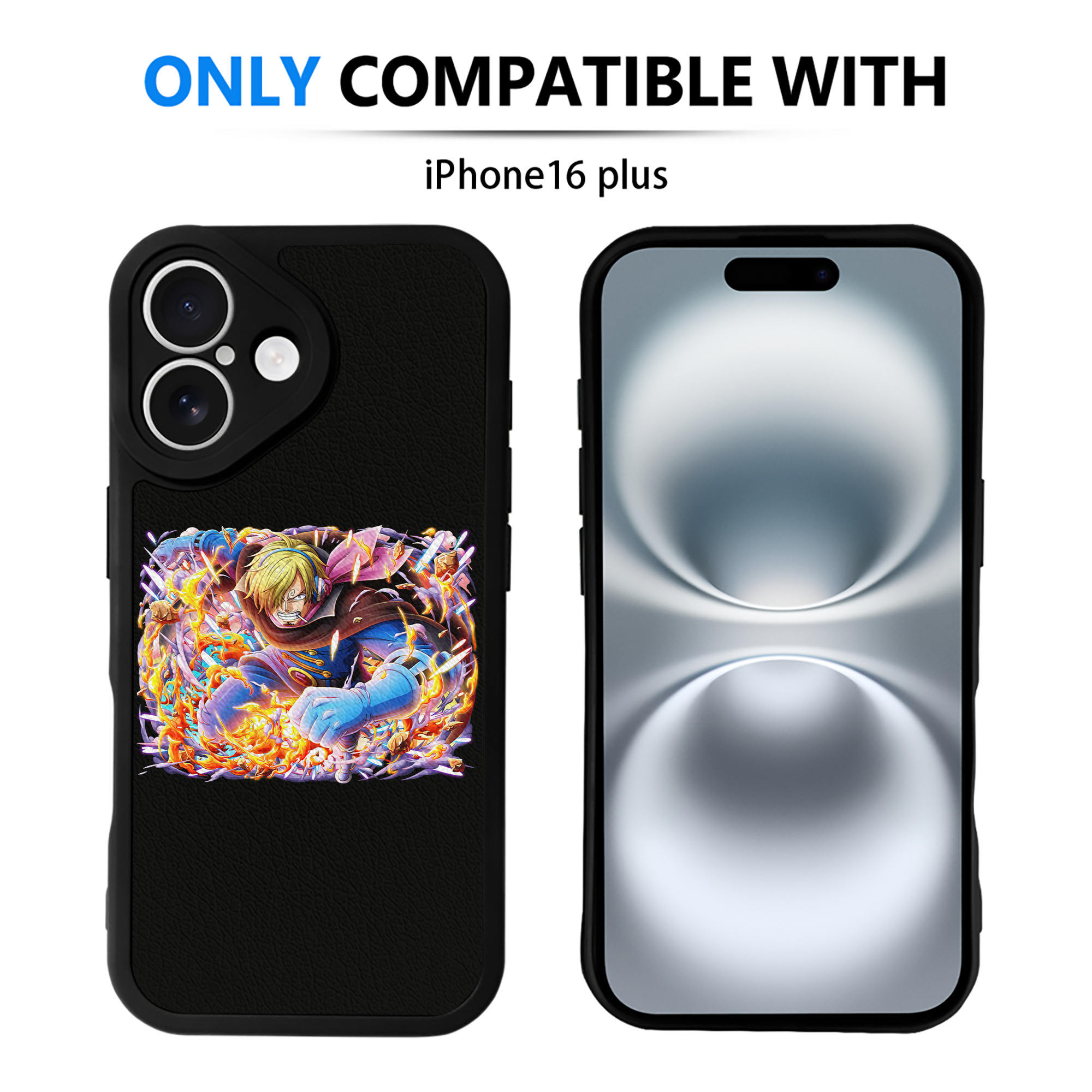 （画像用） ワンピース サンジ ONE PIECE Sanji 【iPhone 16シリーズ対応】シリコンスマホケース（レザー調） 材質：シリコン